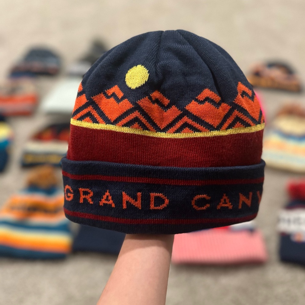 NWOT Grand Canyon Knit Beanie - Navy and Orange